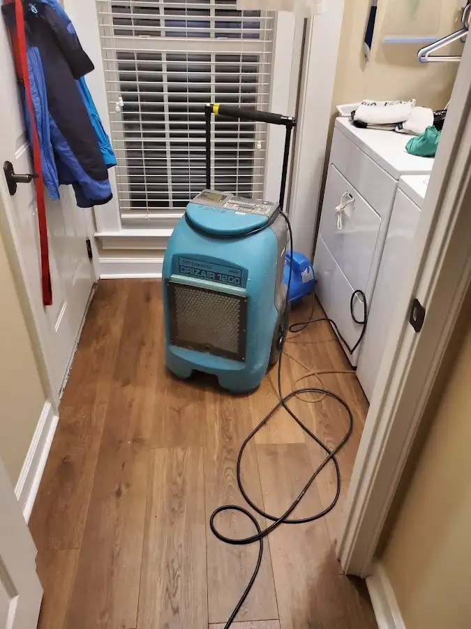 Commercial dehumidifier deployed for Flood Damage Cleanup in West View